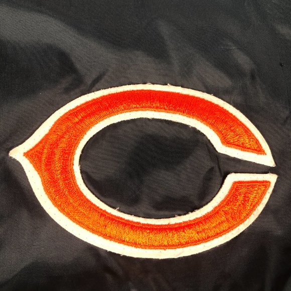 VTG Chalkline Chicago Bear Jacket Adult Extra Large Blue Snap Button Windbreaker - Picture 5 of 15